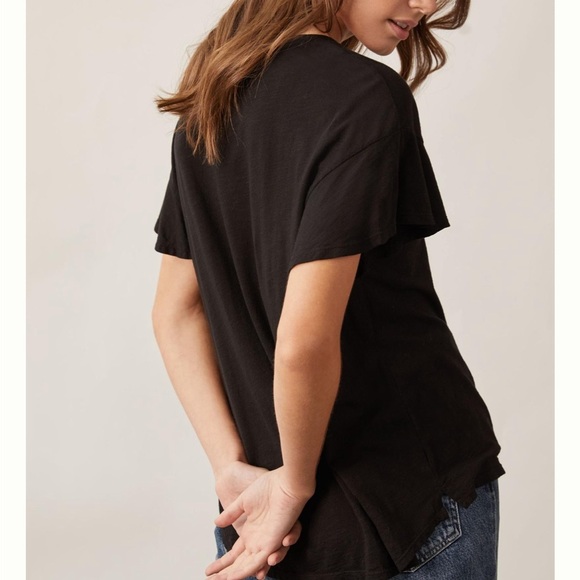 Anthropologie T.La Flutter-Sleeved Tee Black New Size Small Top ANTHRO Summer - Picture 6 of 9